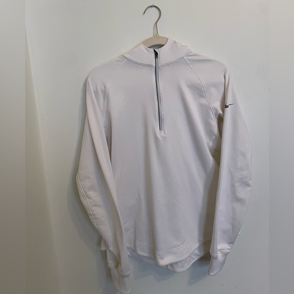 Womens reflective soft white Nike hooded zip sweatshirt